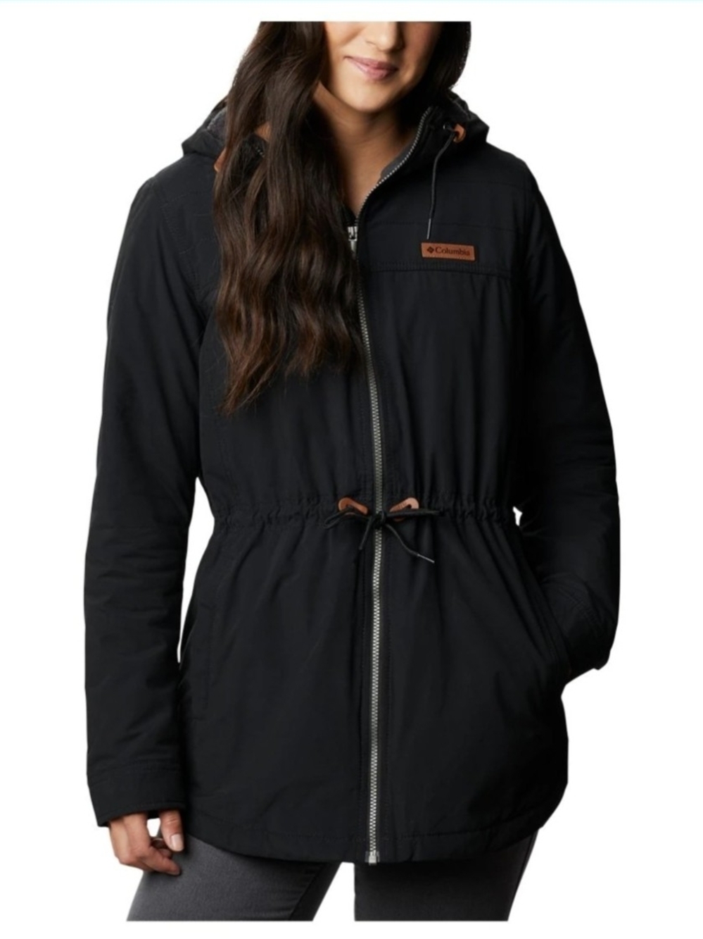 Columbia Women's Black Hooded Drawstring Utility Jacket